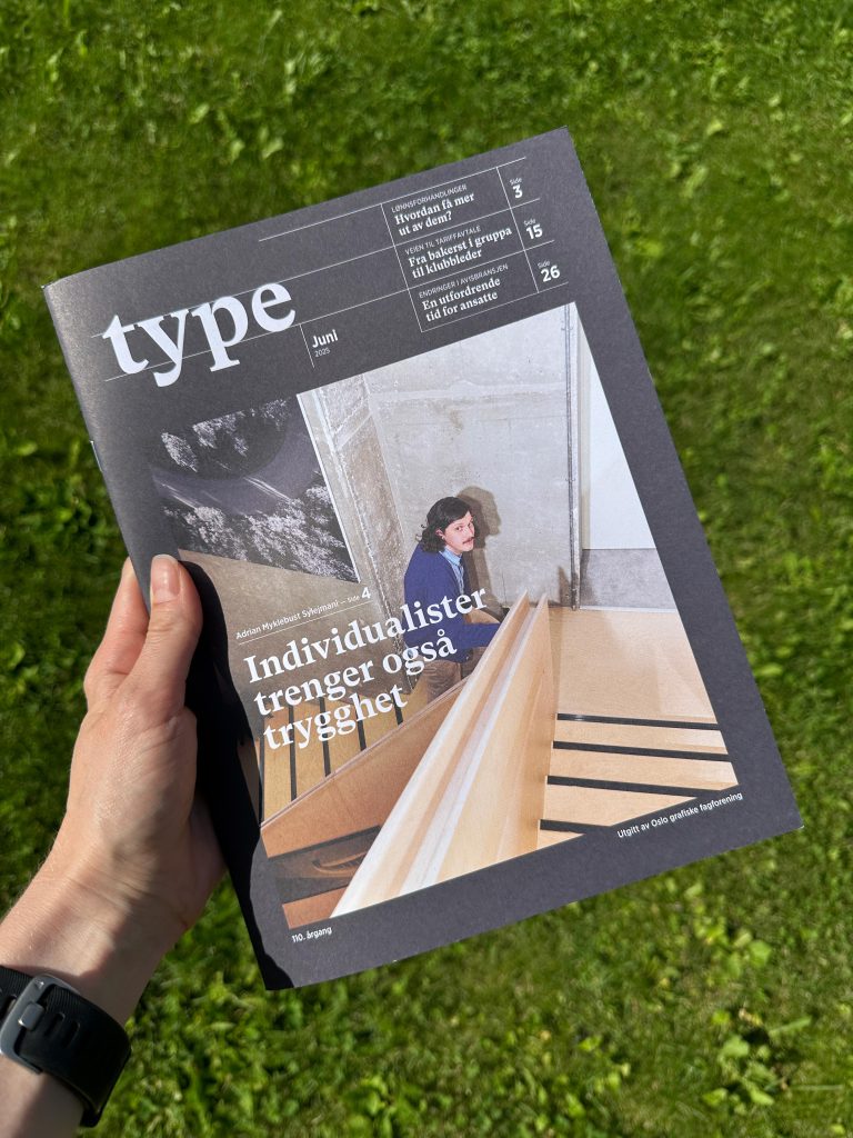 Forsiden av det nydesignede magasinet vårt, TYPE.